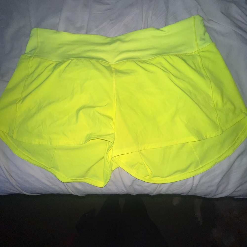 Lululemon neon yellow athletic shorts